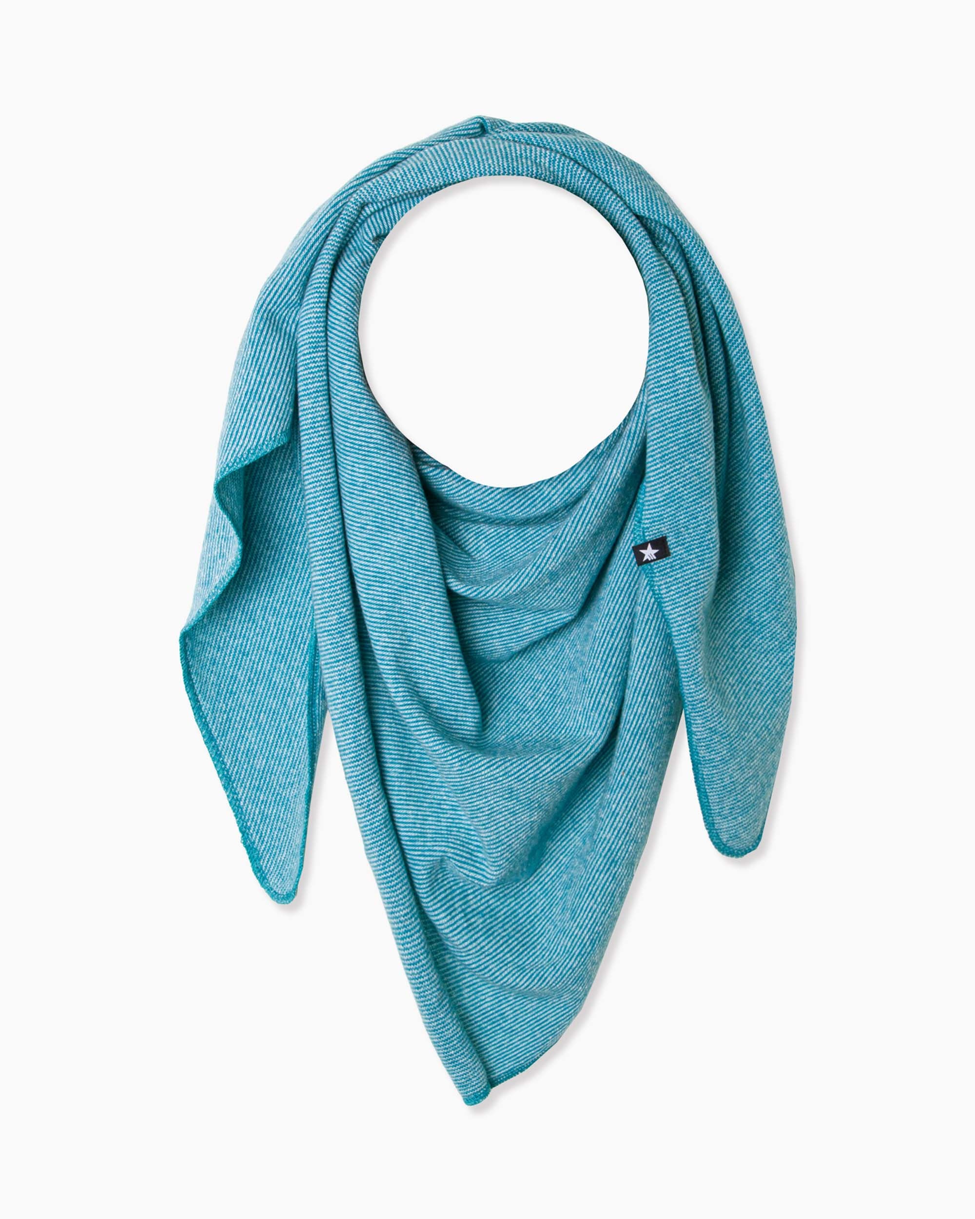 Maya Triangle Schal Petrol Cremeweiß